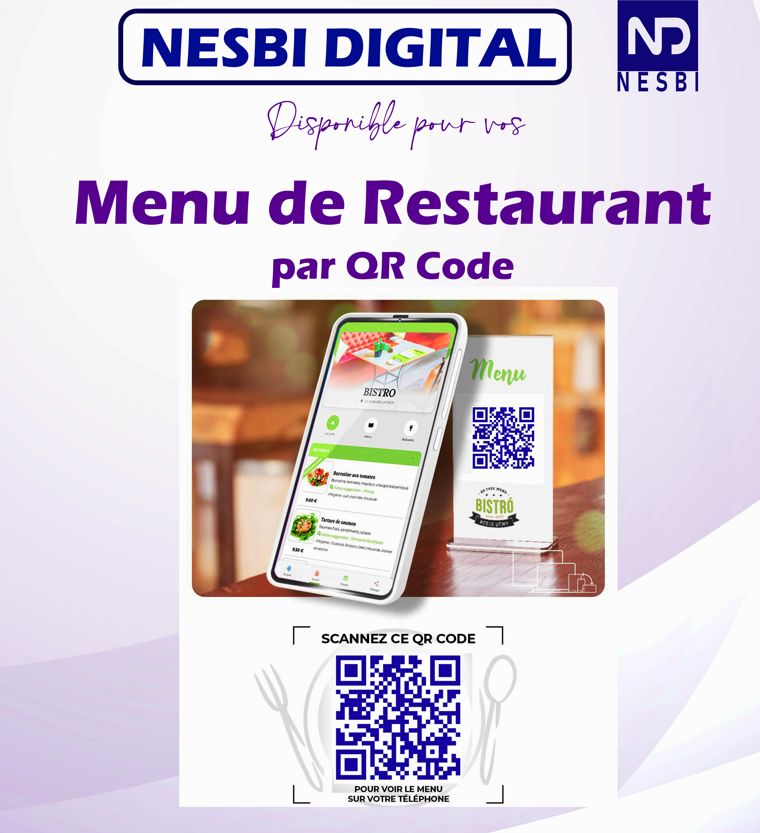 Application de menu de restaurant par QR code